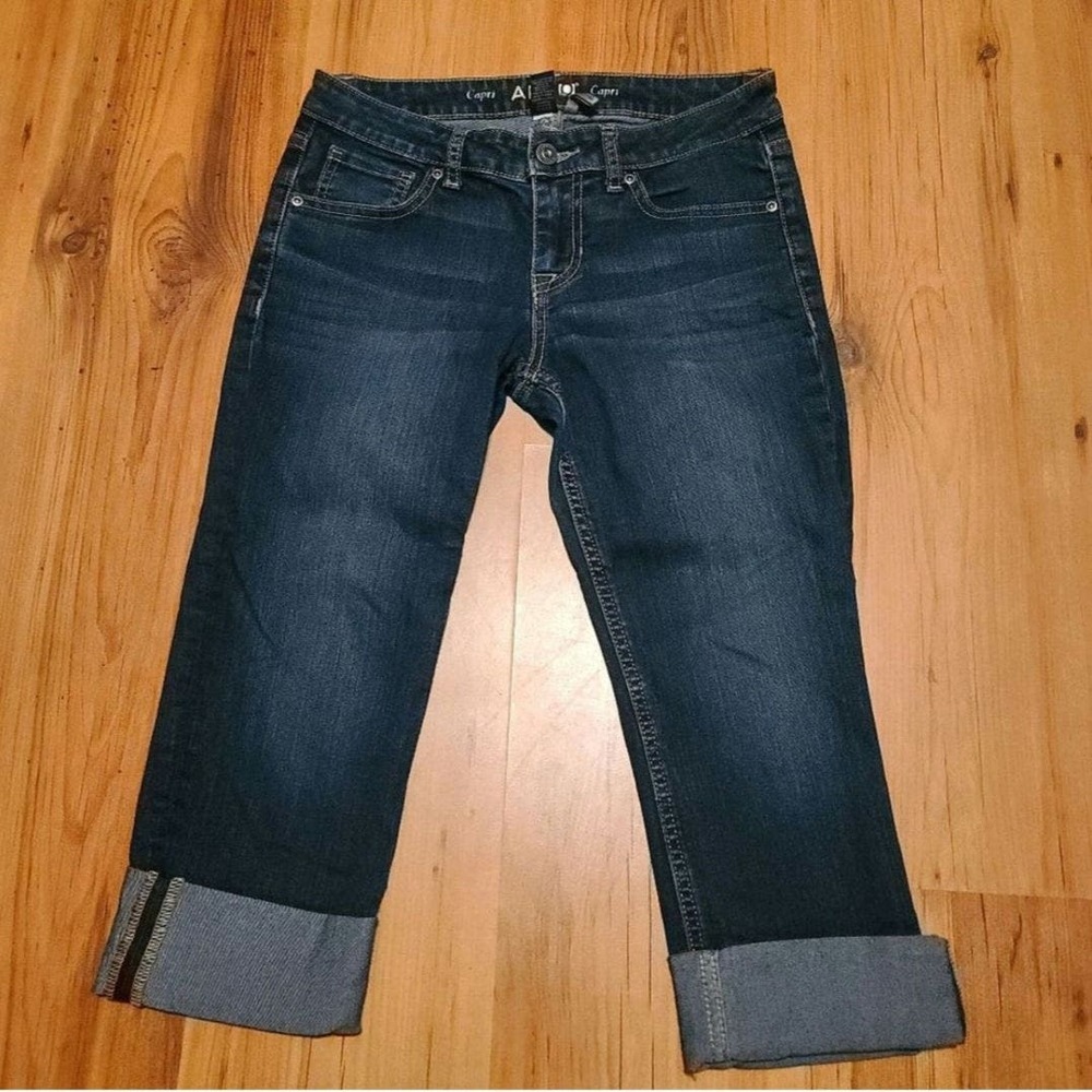 Apt 9 cropped denim jean capris cuffed leg denim - Picture 4 of 6